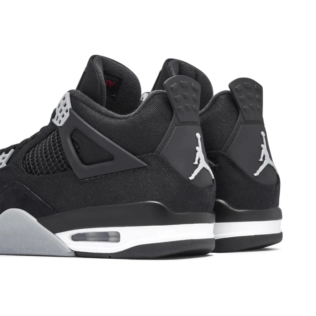 AIR JORDAN 4 RETRO BLACK CANVAS