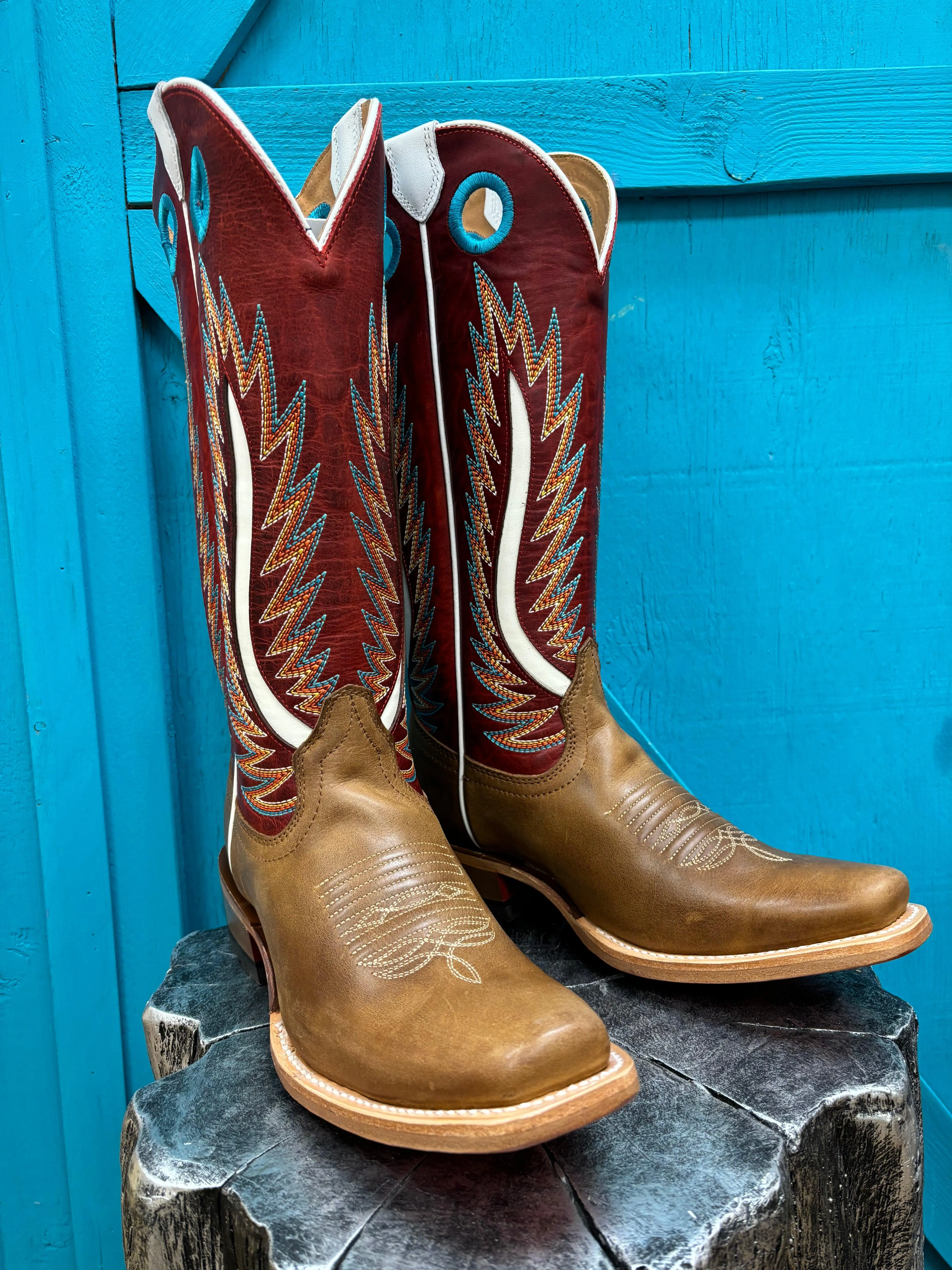 Ariat Women's Futurity Fort Worth Dulce De Leche & Bolero Red Cowgirl Boots 10051016