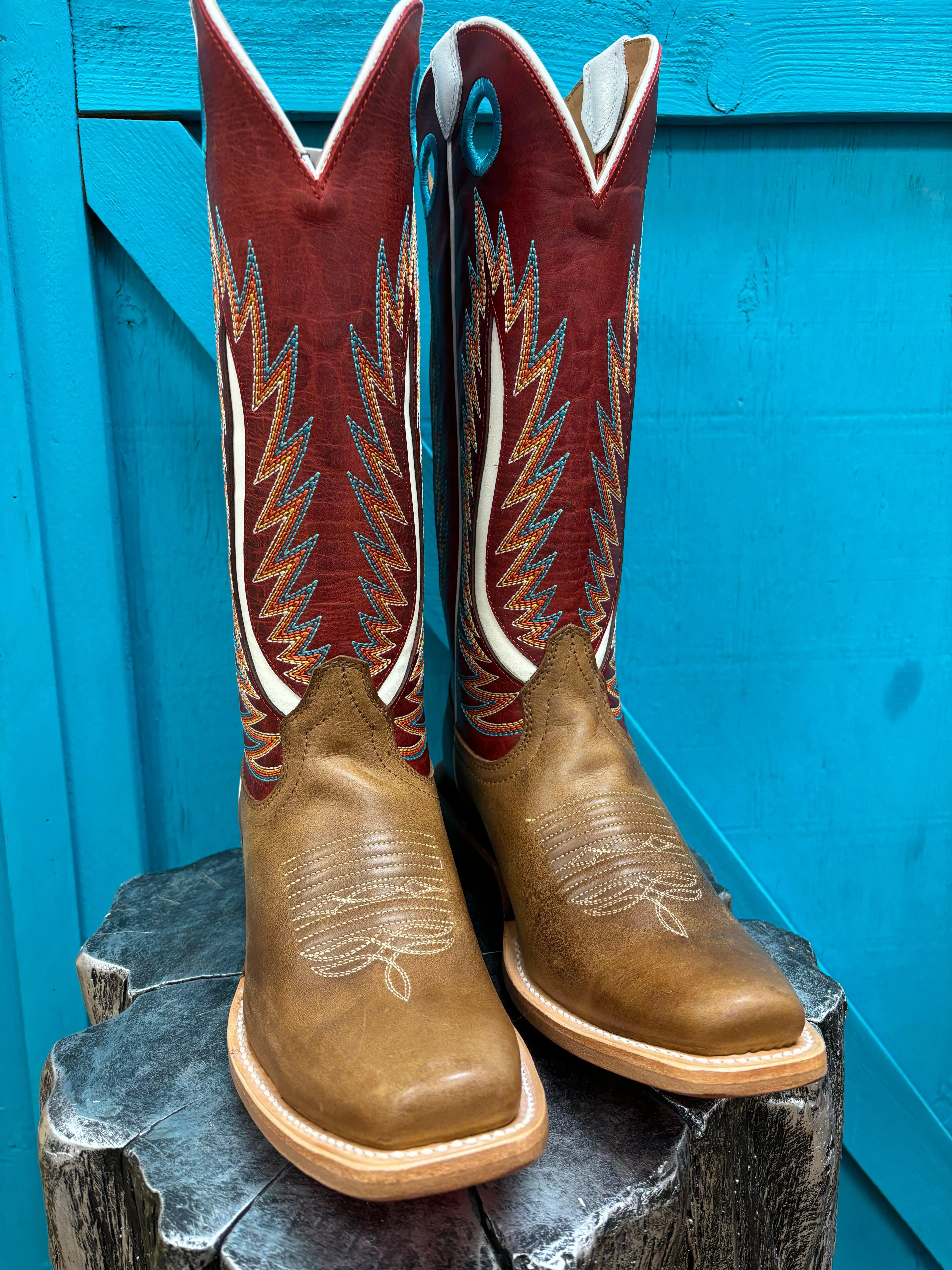 Ariat Women's Futurity Fort Worth Dulce De Leche & Bolero Red Cowgirl Boots 10051016