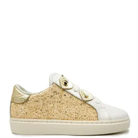 Beberlis Gold Glitter Heart Zipper Sneaker