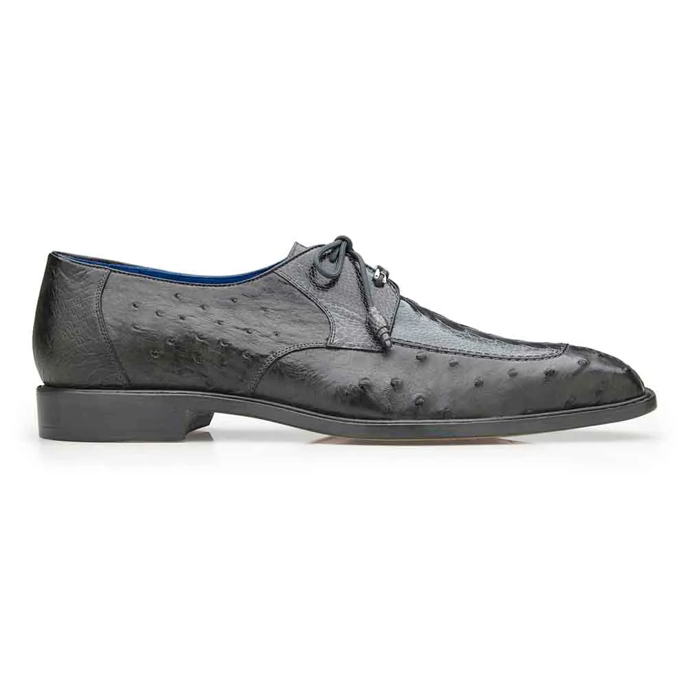 Belvedere Bolero Men's Split-Toe Derby Oxford Gray Genuine Ostrich Shoes