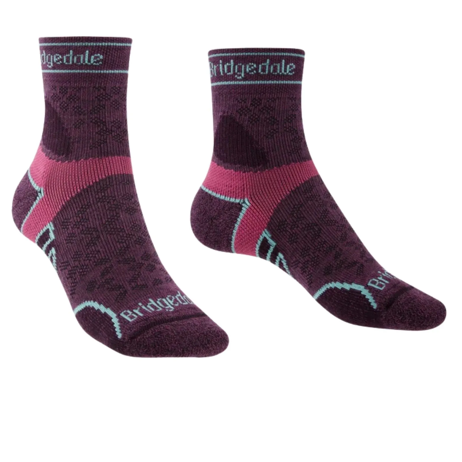 Bridgedale Womens Trail Run Ultralight T2 Merino Sport 3/4 Crew  Socks