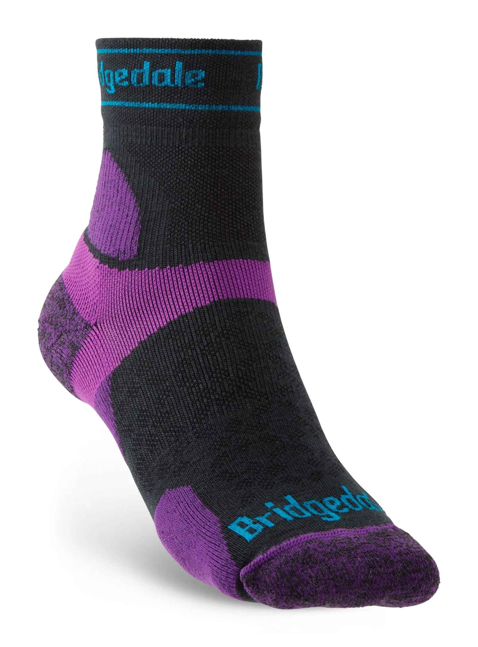 Bridgedale Womens Trail Run Ultralight T2 Merino Sport 3/4 Crew  Socks