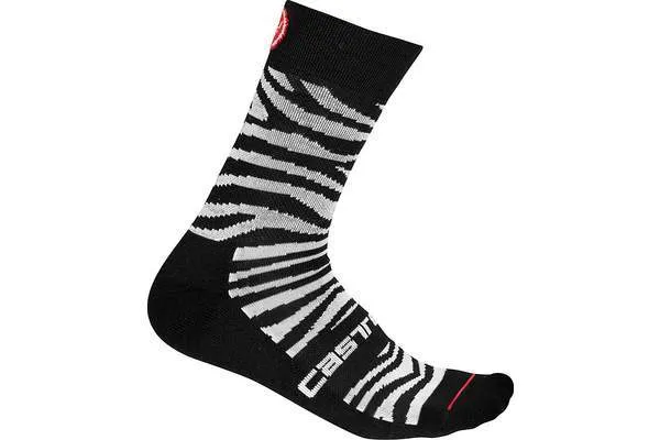 Castelli Women's Safari 15 Sock - Zebra Black/White