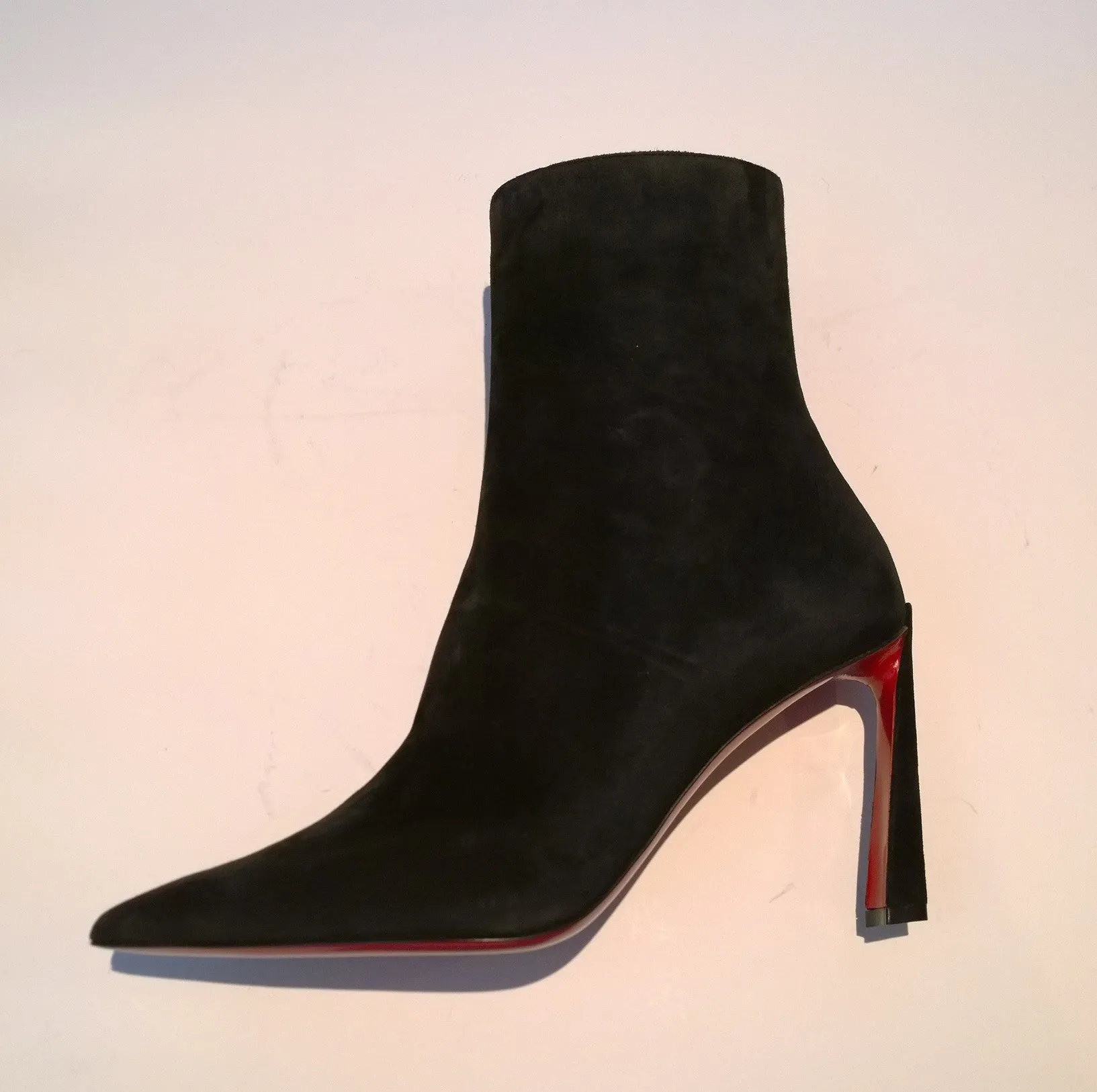 Christian Louboutin Condora 85 Black Suede Heel Boots