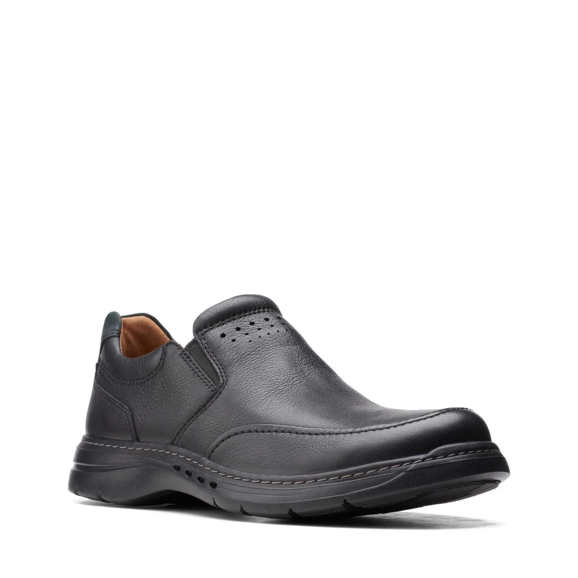 Clarks Un Brawley Step Black Leather