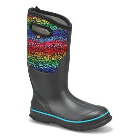 Classic Rainbow Dots Black Multi