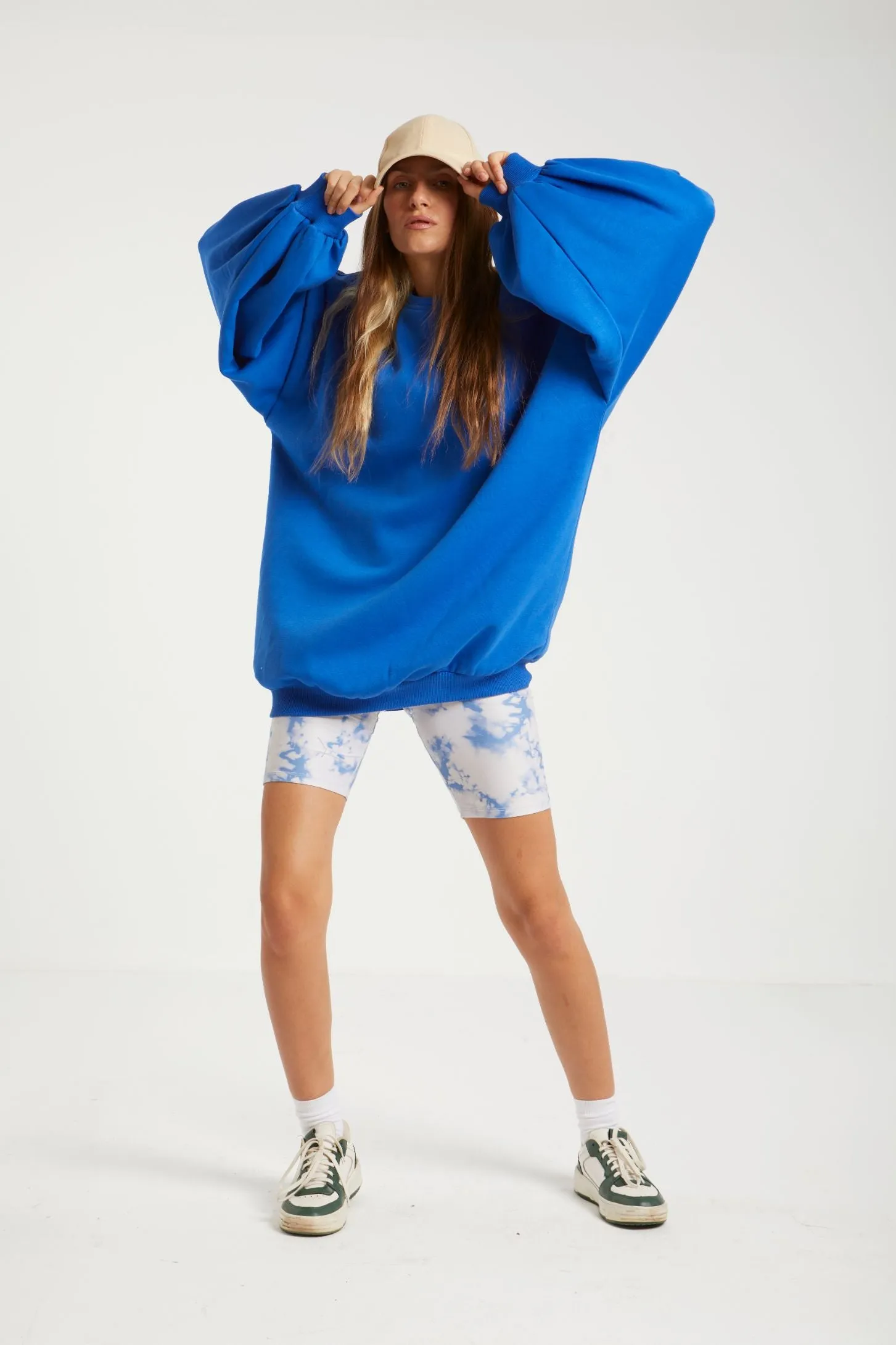 COSY COMFORT SWEATSHIRT DRESS - BLUE