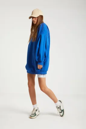 COSY COMFORT SWEATSHIRT DRESS - BLUE