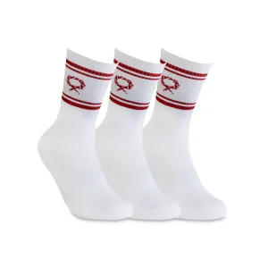 Crew Sock 3-pack White / Red