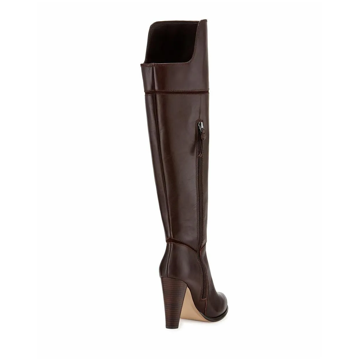 FRENCH CONNECTION  Women's Cai •Bitter Chestnut• Round Toe Leather Knee High Boot