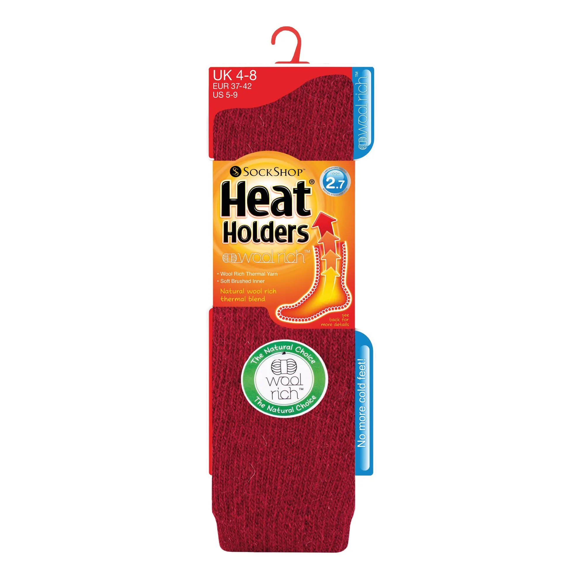 Ladies Original Long Wool Socks - Red