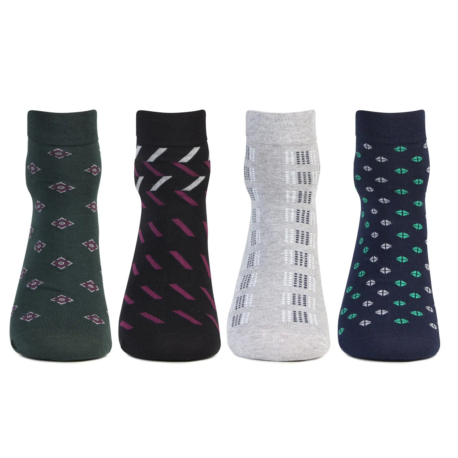 Men Cotton Scottish Collection Ankle Socks - Pack of 4