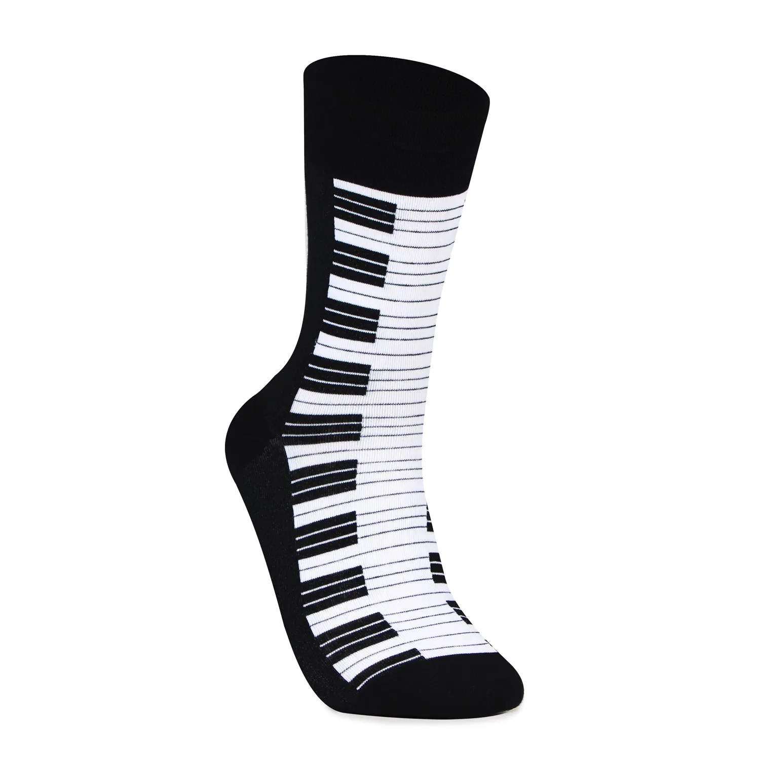 Men's Piano Note Black & White Luxurious Socks