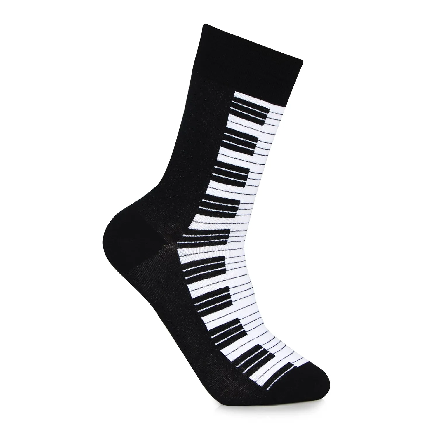 Men's Piano Note Black & White Luxurious Socks