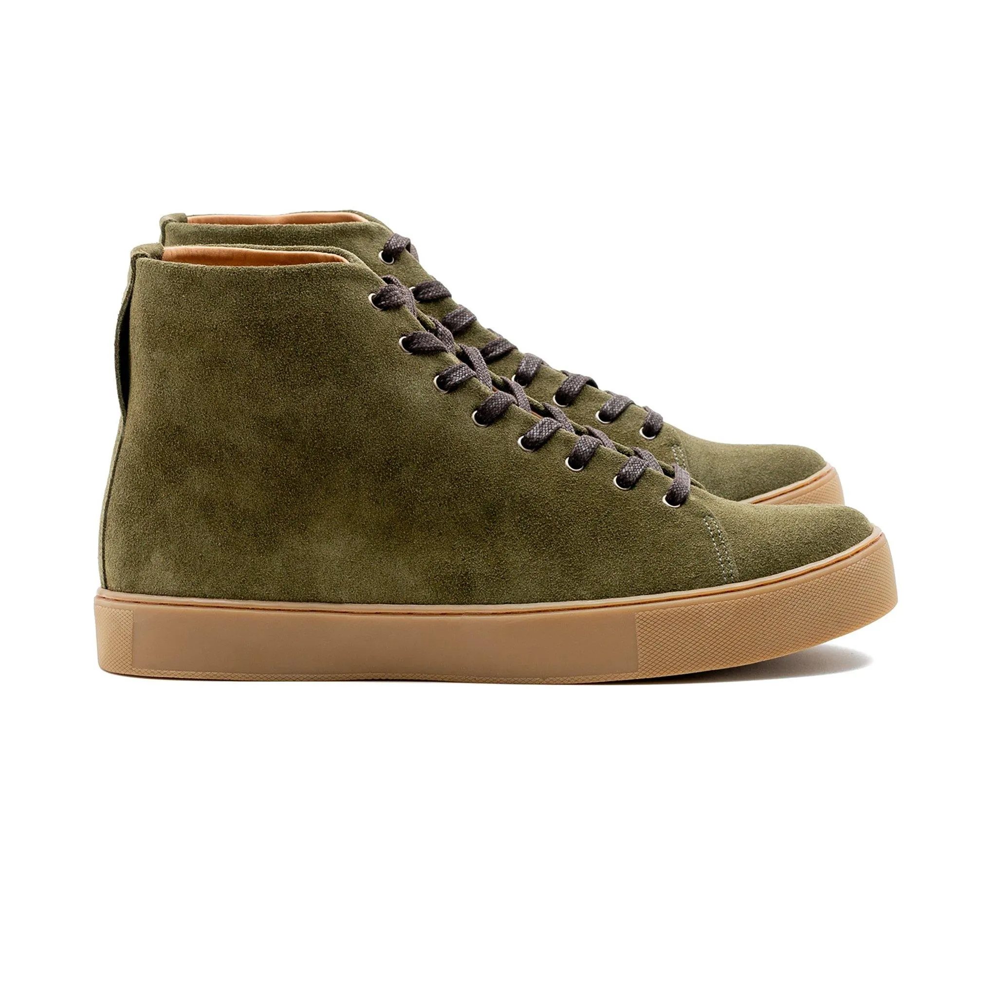 Overstone Hi Derby - Olive Calf Suede