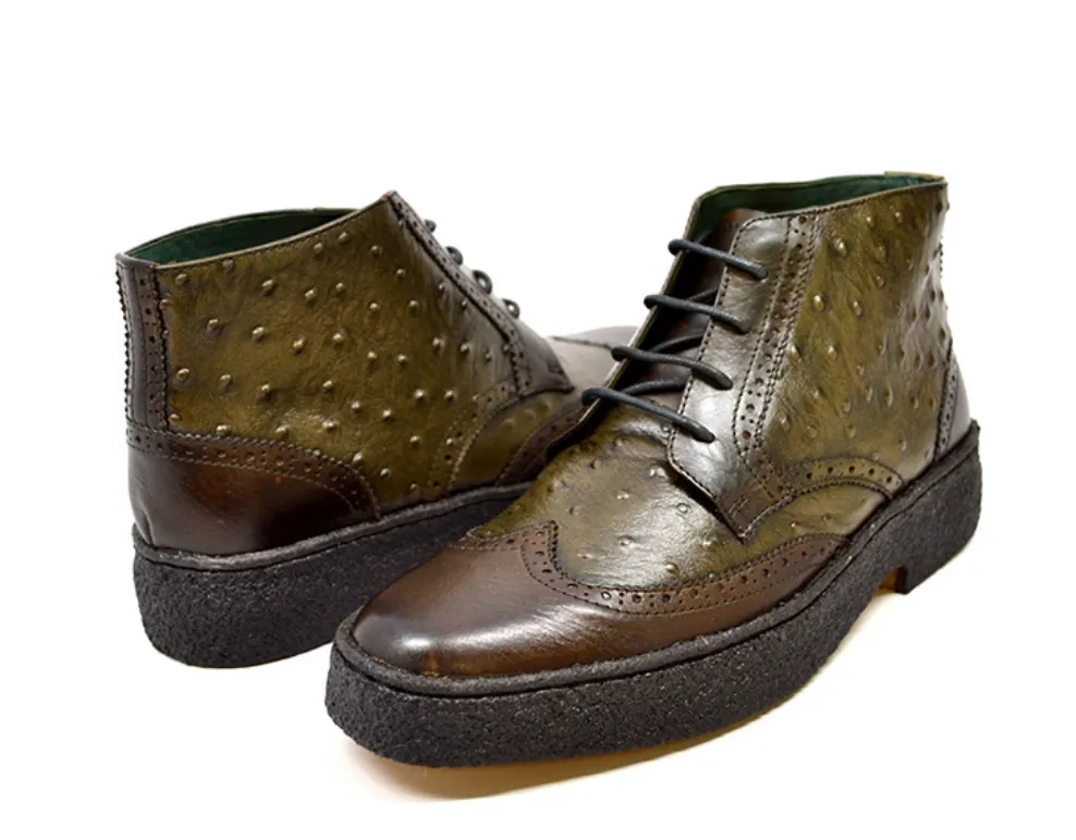 Playboy Ostrich & Wingtip Leather Shoes by The British Collection