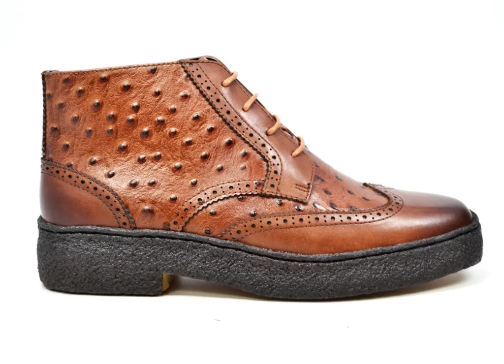 Playboy Ostrich & Wingtip Leather Shoes by The British Collection