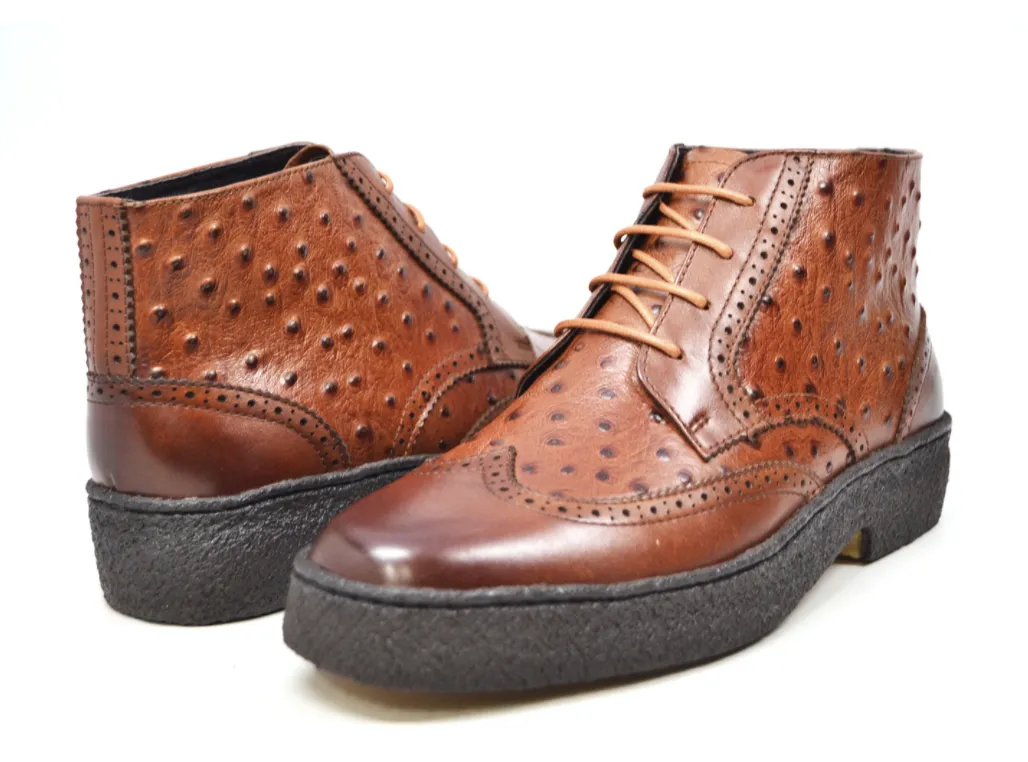 Playboy Ostrich & Wingtip Leather Shoes by The British Collection