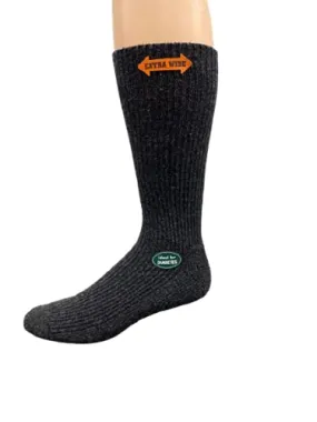 Regenerated Wool Diabetic Outdoor Hiking Extra Wide Calf Men Socks