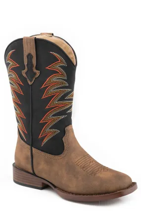 Roper BIG BOYS TAN VAMP WITH BLACK Kids Western Boots