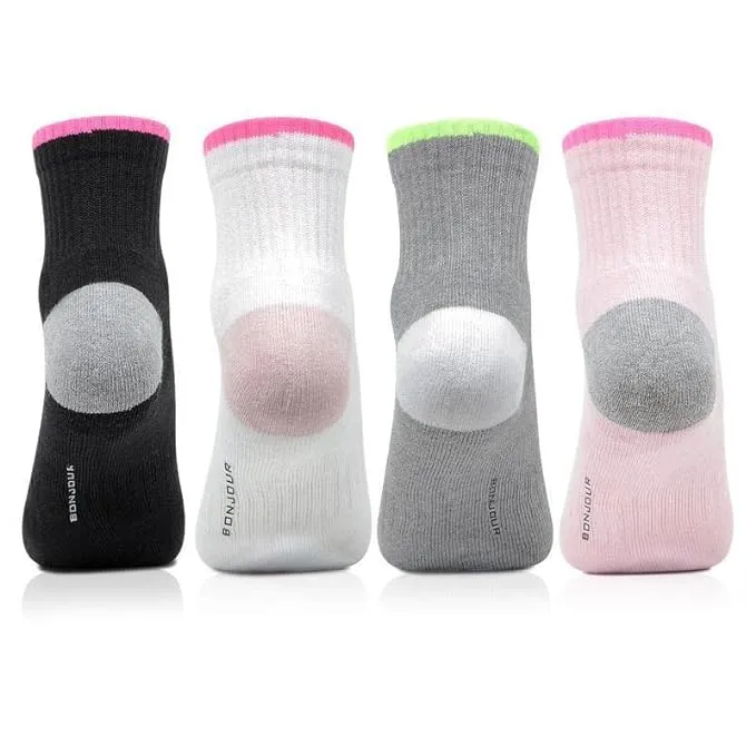 Women Multicolored Cushioned Gym and Sports Socks- Pack of 4