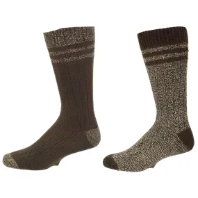 Wool Blended Crew Marled Men 2 Pair Pack Outdoor Hiking Socks